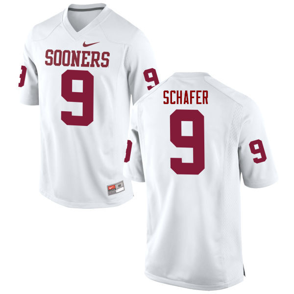 Men Oklahoma Sooners #9 Tanner Schafer College Football Jerseys Game-White